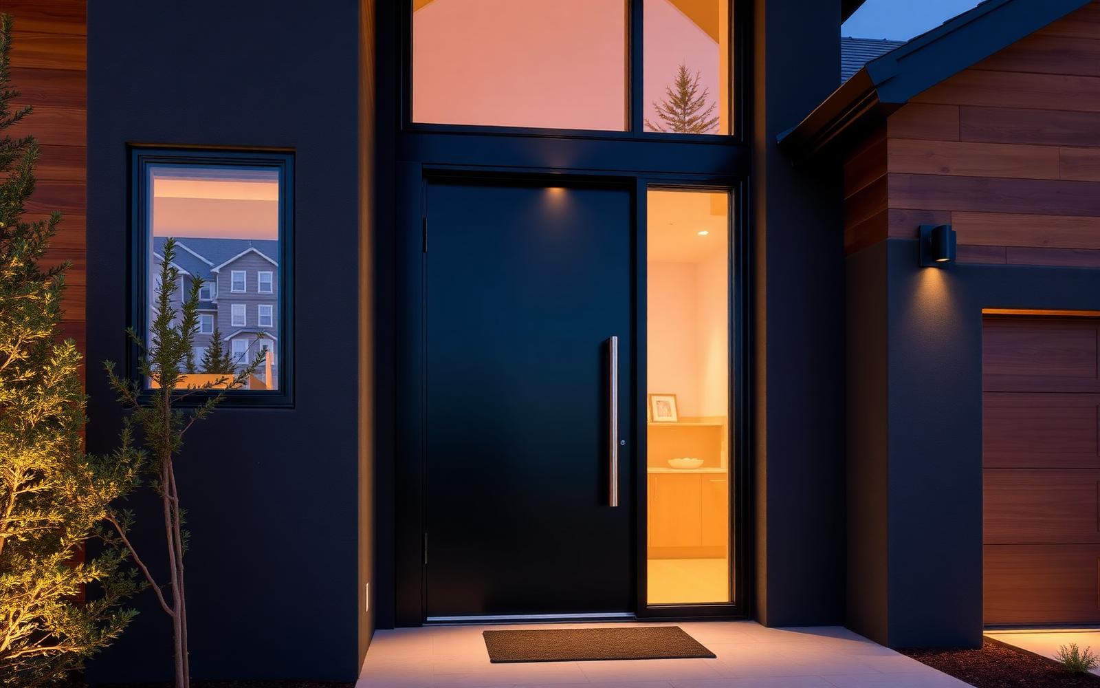 Premium black front door installation